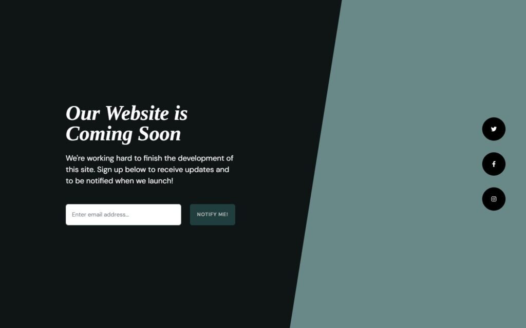 Coming Soon Page Template website preview