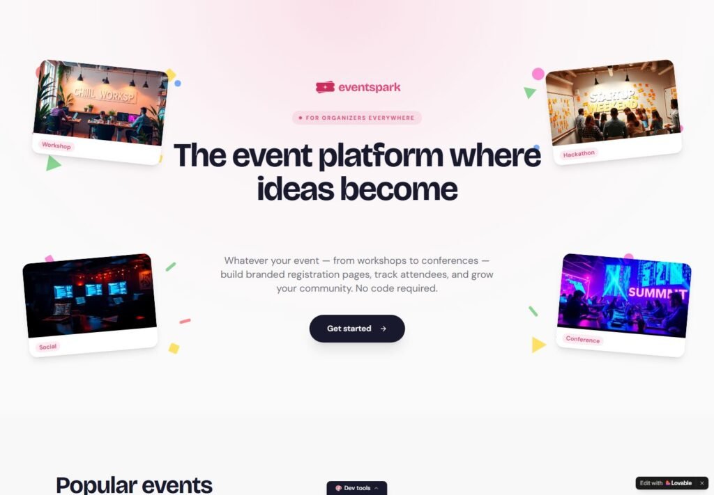EventSpark Ready Site website preview