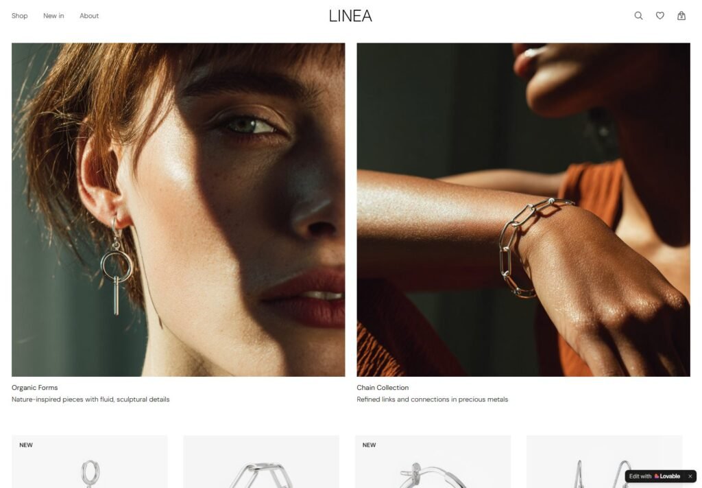 Linea - Minimal Jewellery Store Website website preview