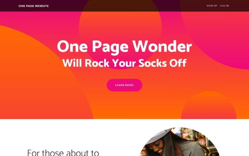 One Page Website Template website preview