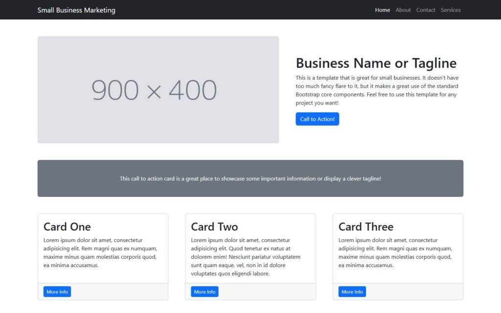 Small Business Marketing Template website preview