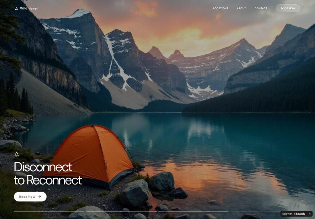 Wild Haven Travel Site website preview