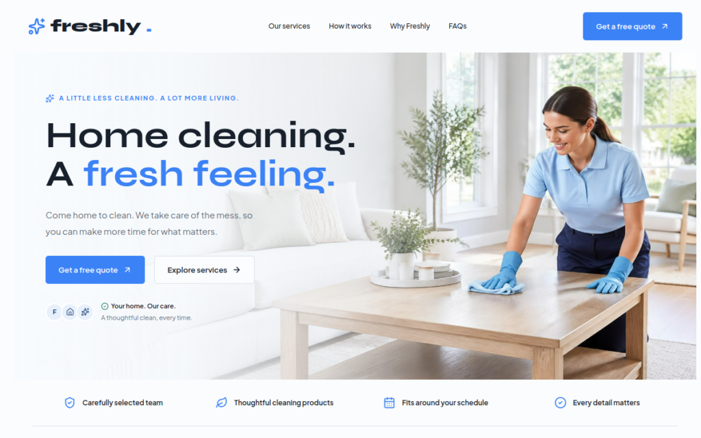 Cleaning webiste website preview