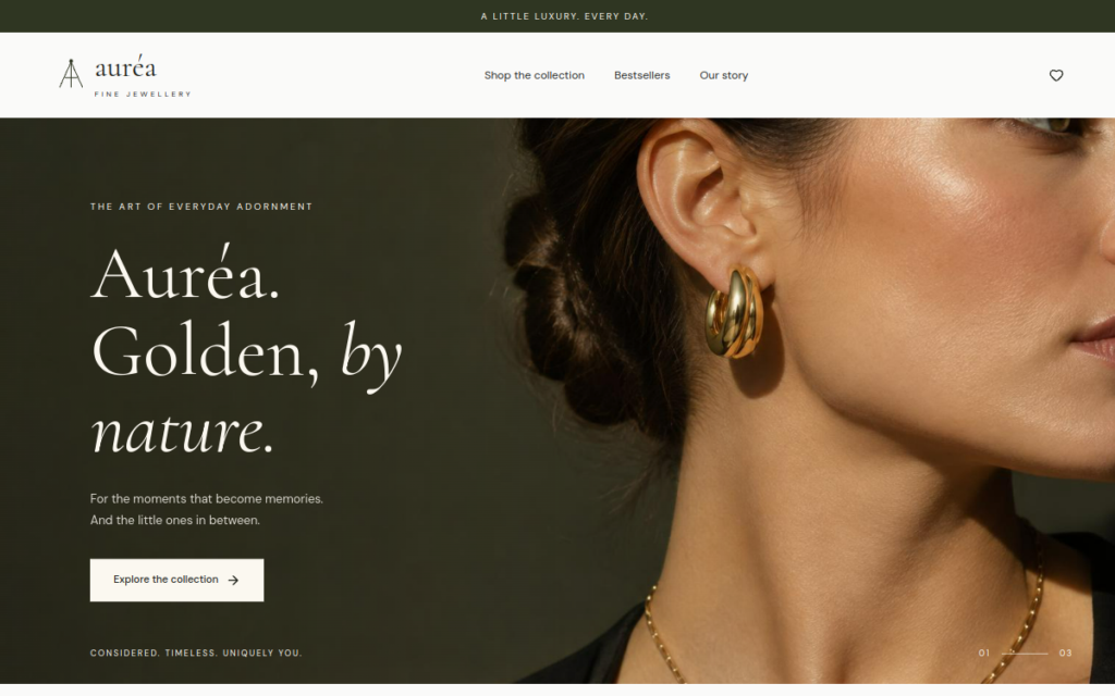 Beautiful jewellery website website preview